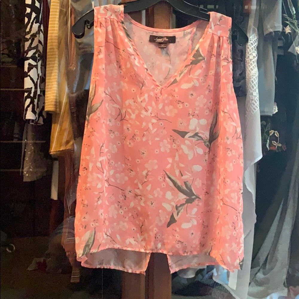 Pink floral blouse